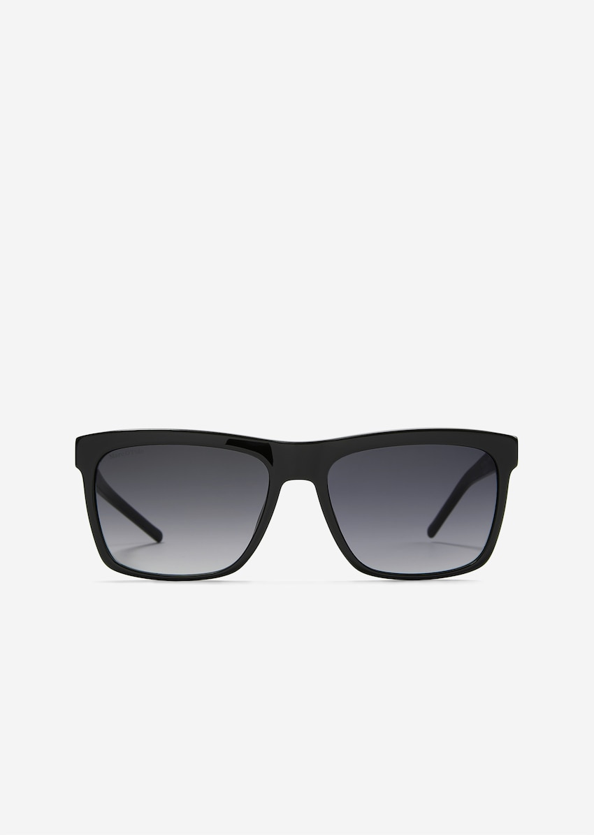 Herren-Sonnenbrille in moderner rechteckiger Form - schwarz, Sonnenbrillen
