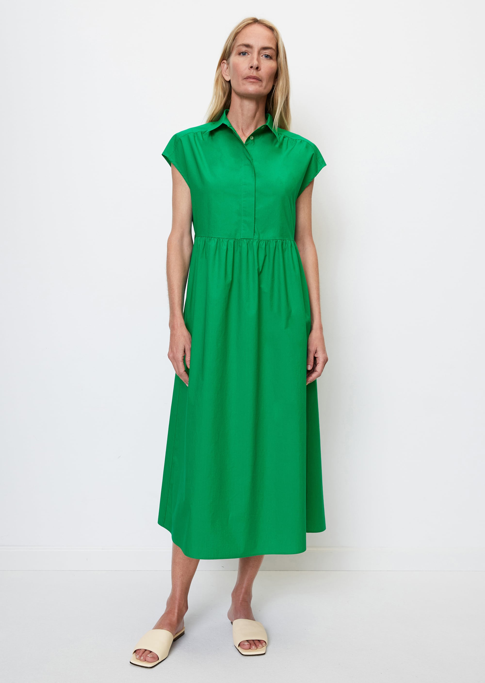 Thermisch Erfgenaam Bewonderenswaardig Volumineuze jurk van popeline van organic cotton - groen | Zomerjurken |  MARC O'POLO