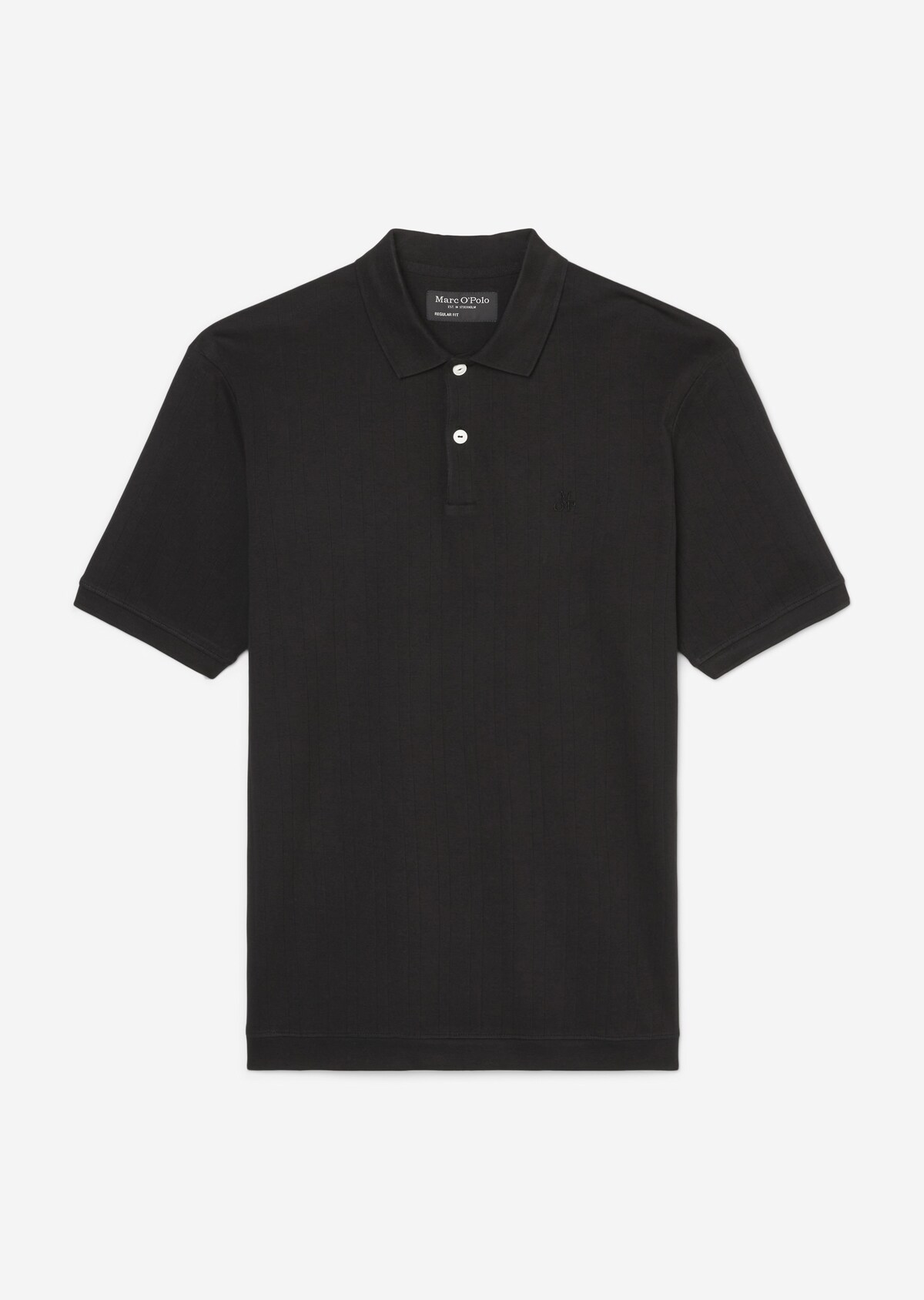 Regular, short-sleeved polo shirt With a vertical ribbed texture ...