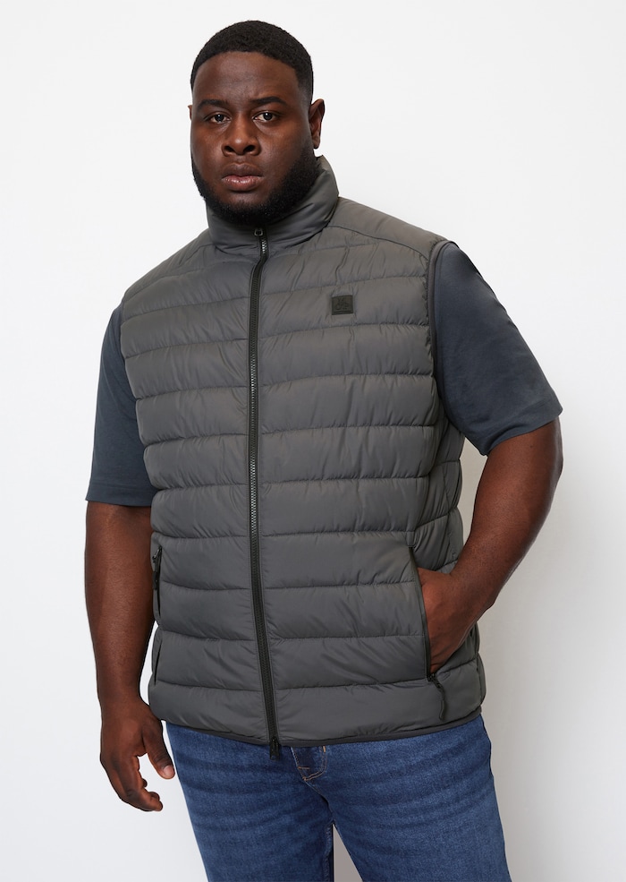 Quilted waistcoat regular made from recycled polyester - gray | Vests ...