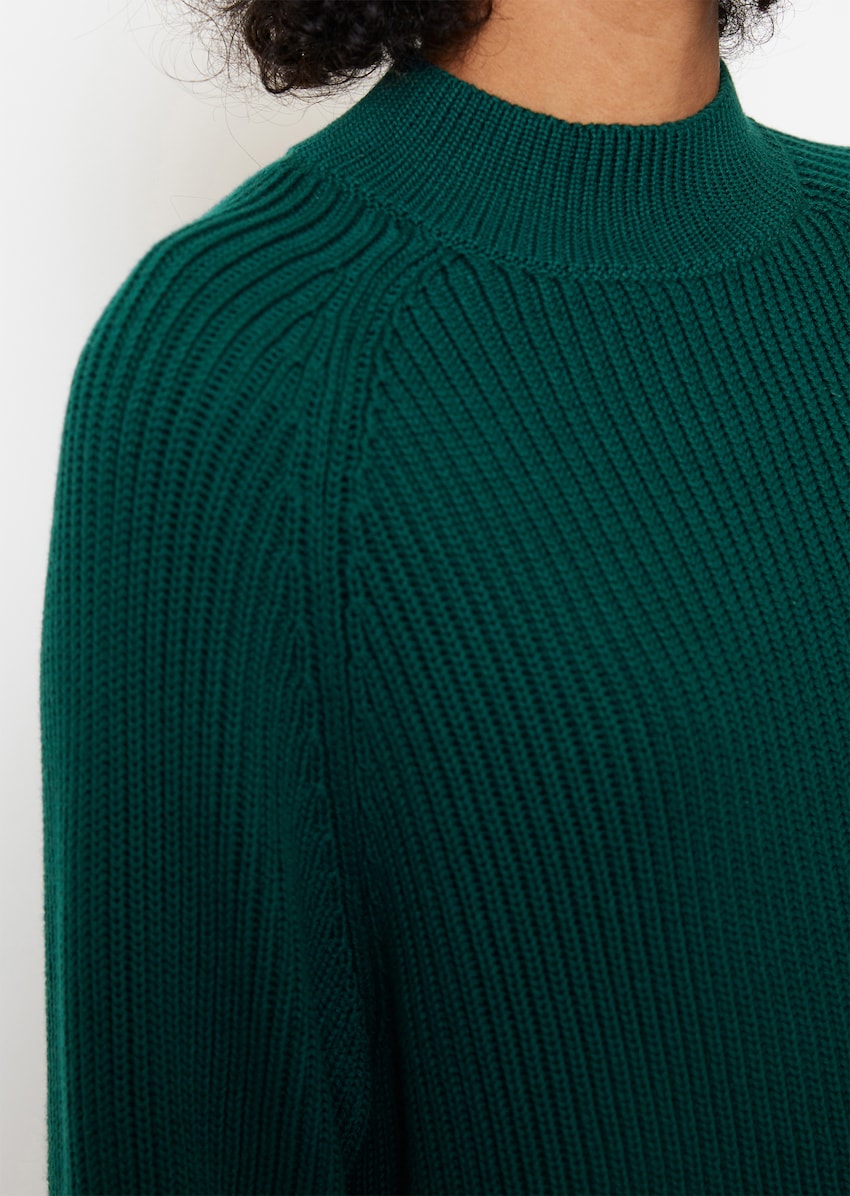 Raglan-Pullover regular aus Heavy Weight Cotton Yarn - grün | Strickpullover  | MARC O'POLO