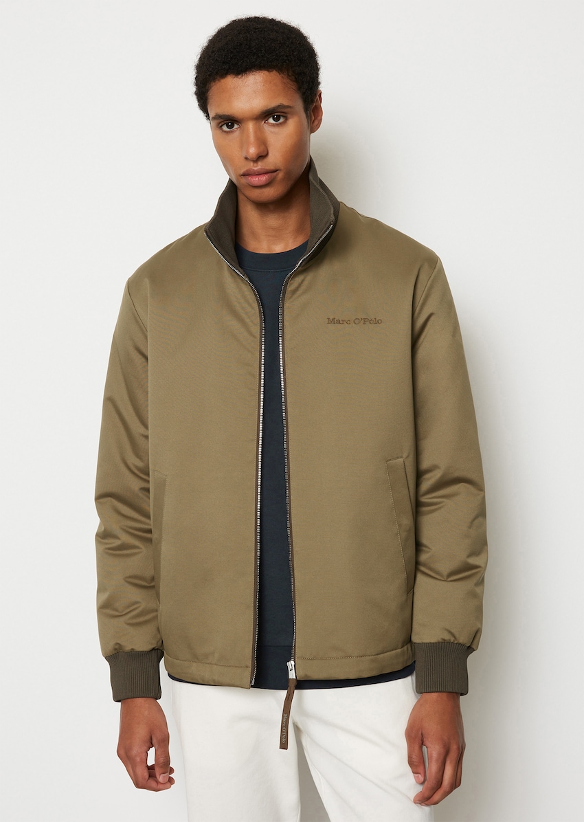 Gewatteerde jas met bruine print, Jacket brown