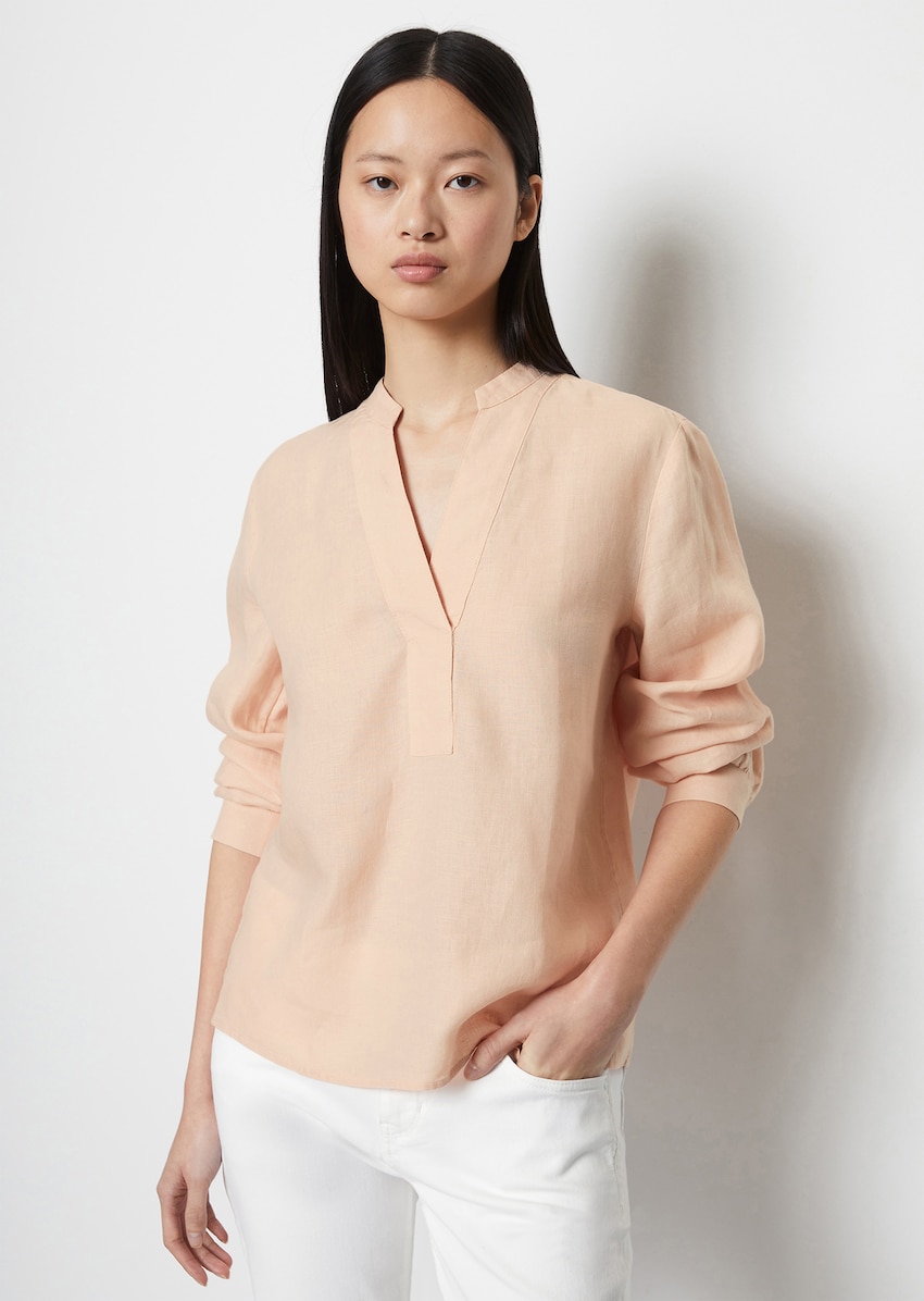 Linen tunic blouse regular made from pure linen
