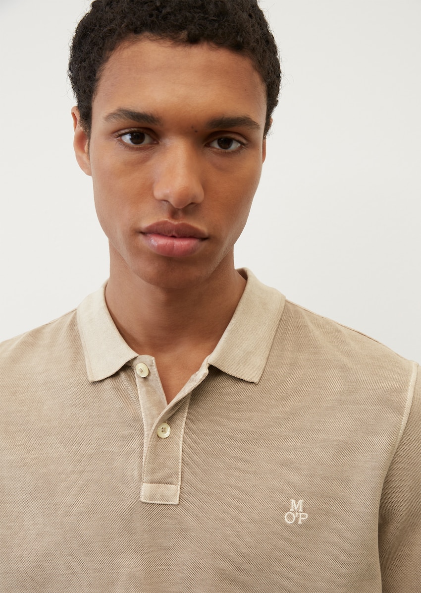 Short sleeve piqué polo shirt in a regular fit made from organic cotton -  brown | Polos | MARC O'POLO