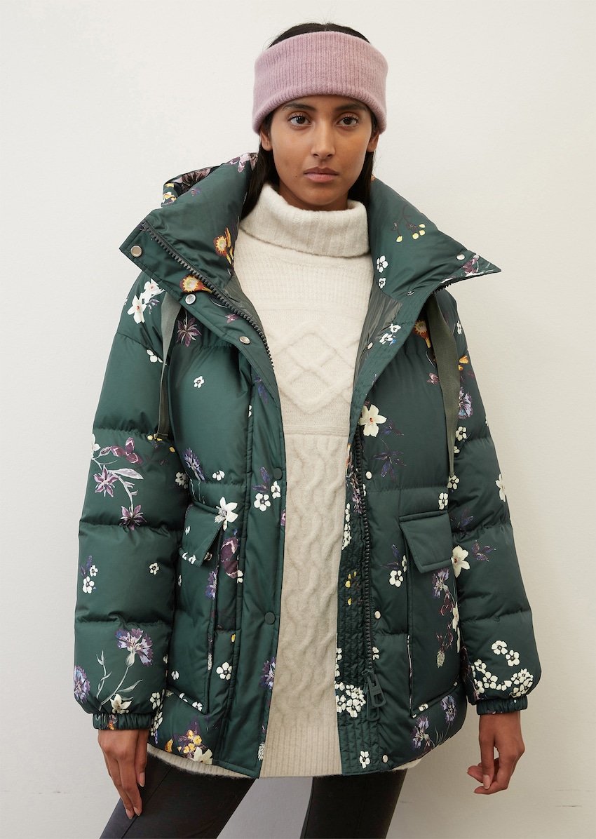Verwaarlozing een andere Zeemeeuw Hooded down puffer jacket with a water-resistant surface - green | Jackets  | MARC O'POLO
