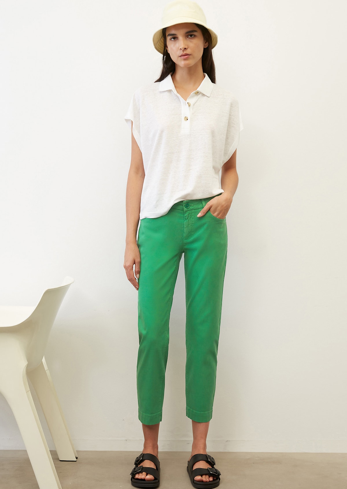 schrobben bleek Afhankelijk Trousers LULEA slim model in a fine twill fabric - green | Trousers | MARC O 'POLO