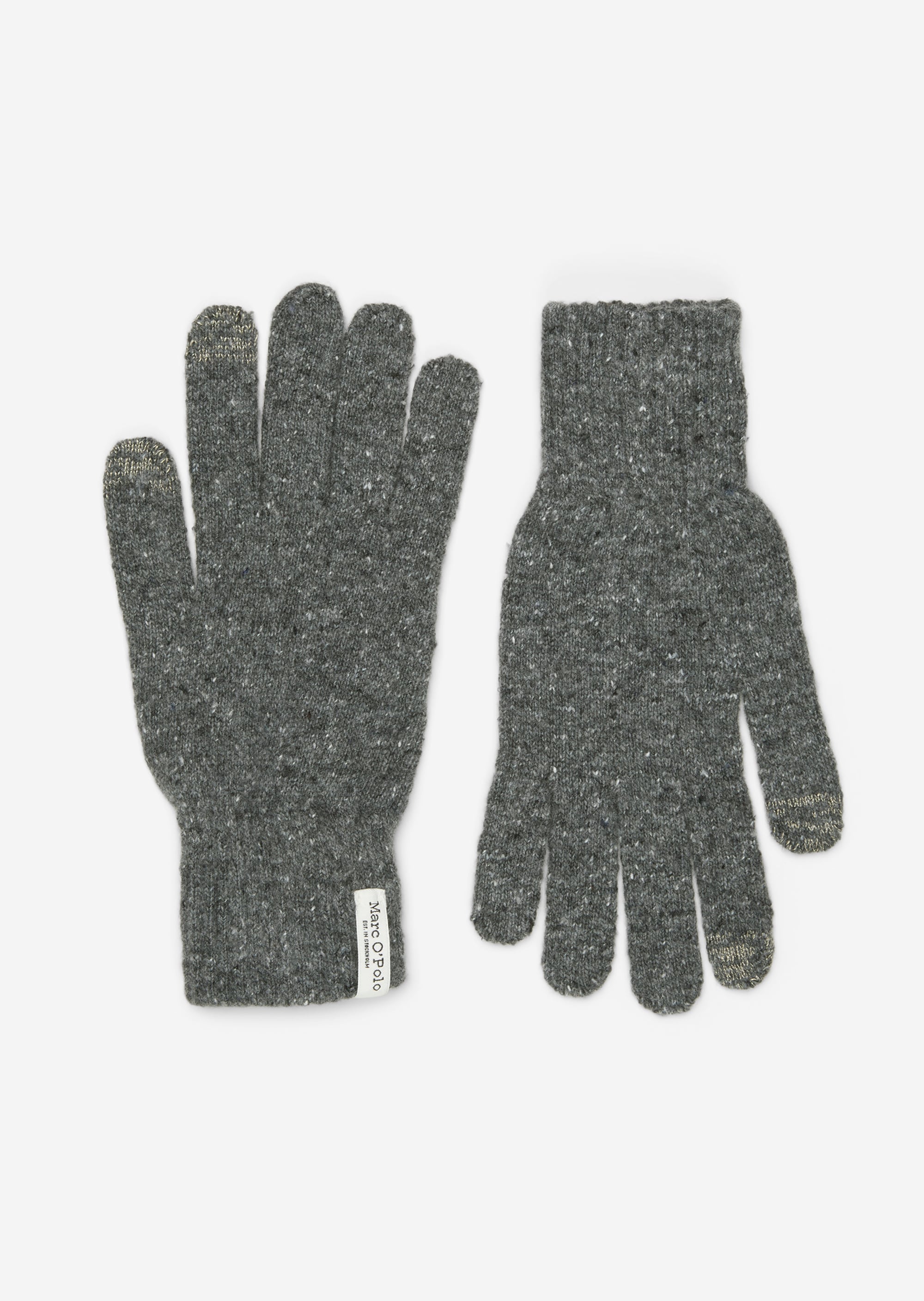 | grau O\'POLO Strickhandschuhe aus - softem Handschuhe MARC Schurwolle-Mix |