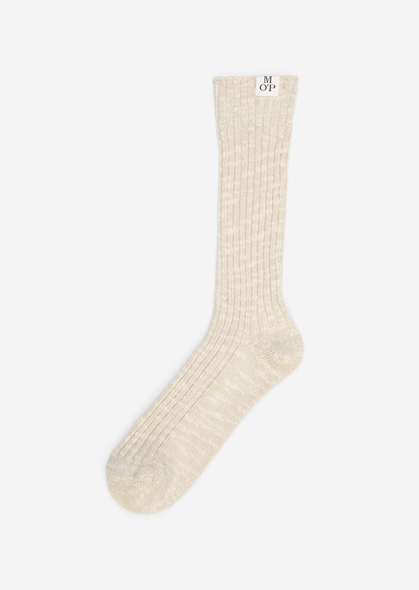 Rib knit socks made from soft organic cotton mix - white | Socks | MARC  O\'POLO