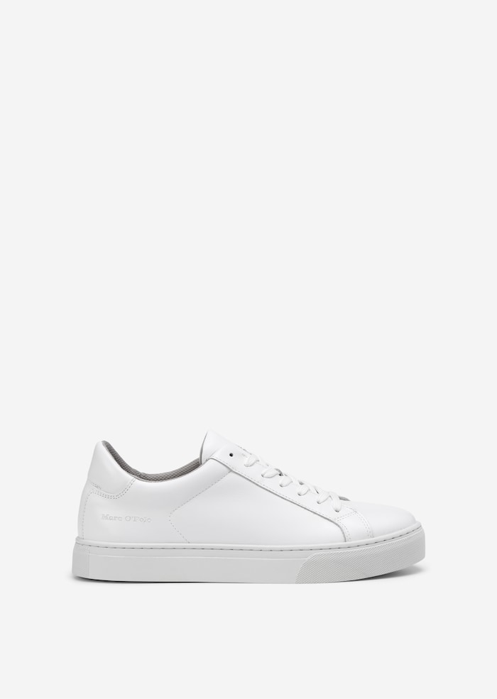 Cup sole trainers made of elegant cowhide nappa leather - white ...
