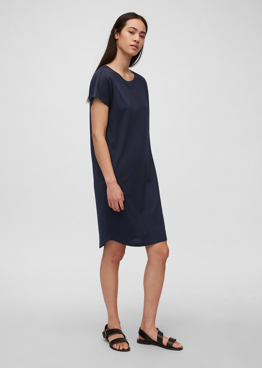 Jersey dress made of blended viscose - blue | Jersey dresses | MARC O’POLO