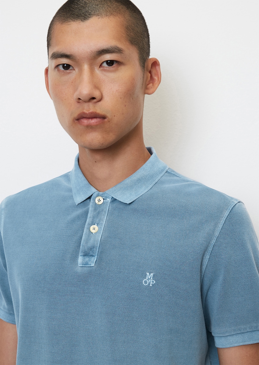 Short piqué polo shirt in regular fit made of organic cotton - blue | Polos | MARC O'POLO