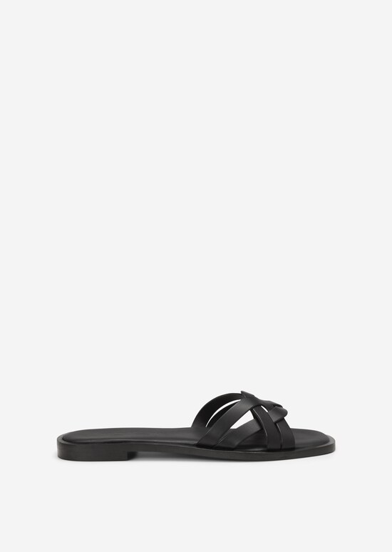 Mules In a braided design - black | Sandals | MARC O’POLO