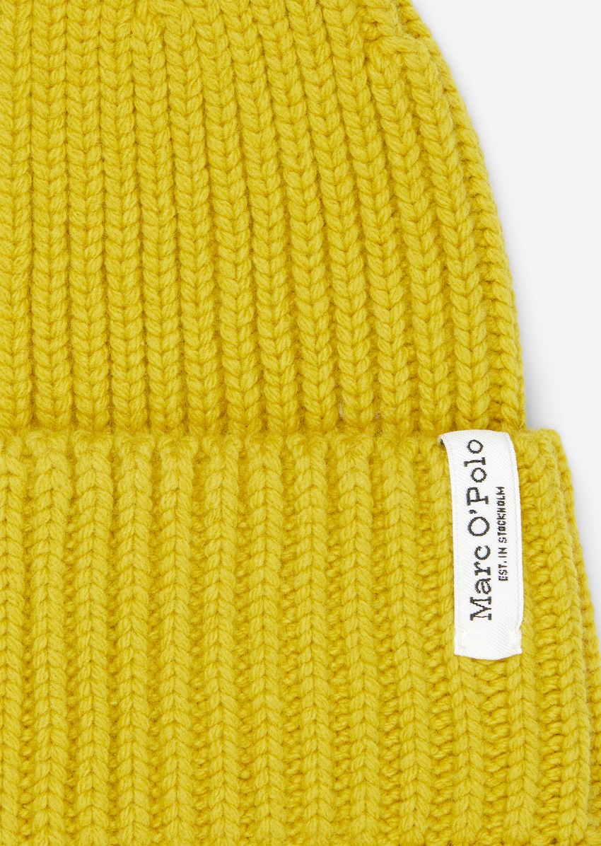Strickmütze aus softem Schurwolle-Mix - gelb | Mützen | MARC O'POLO