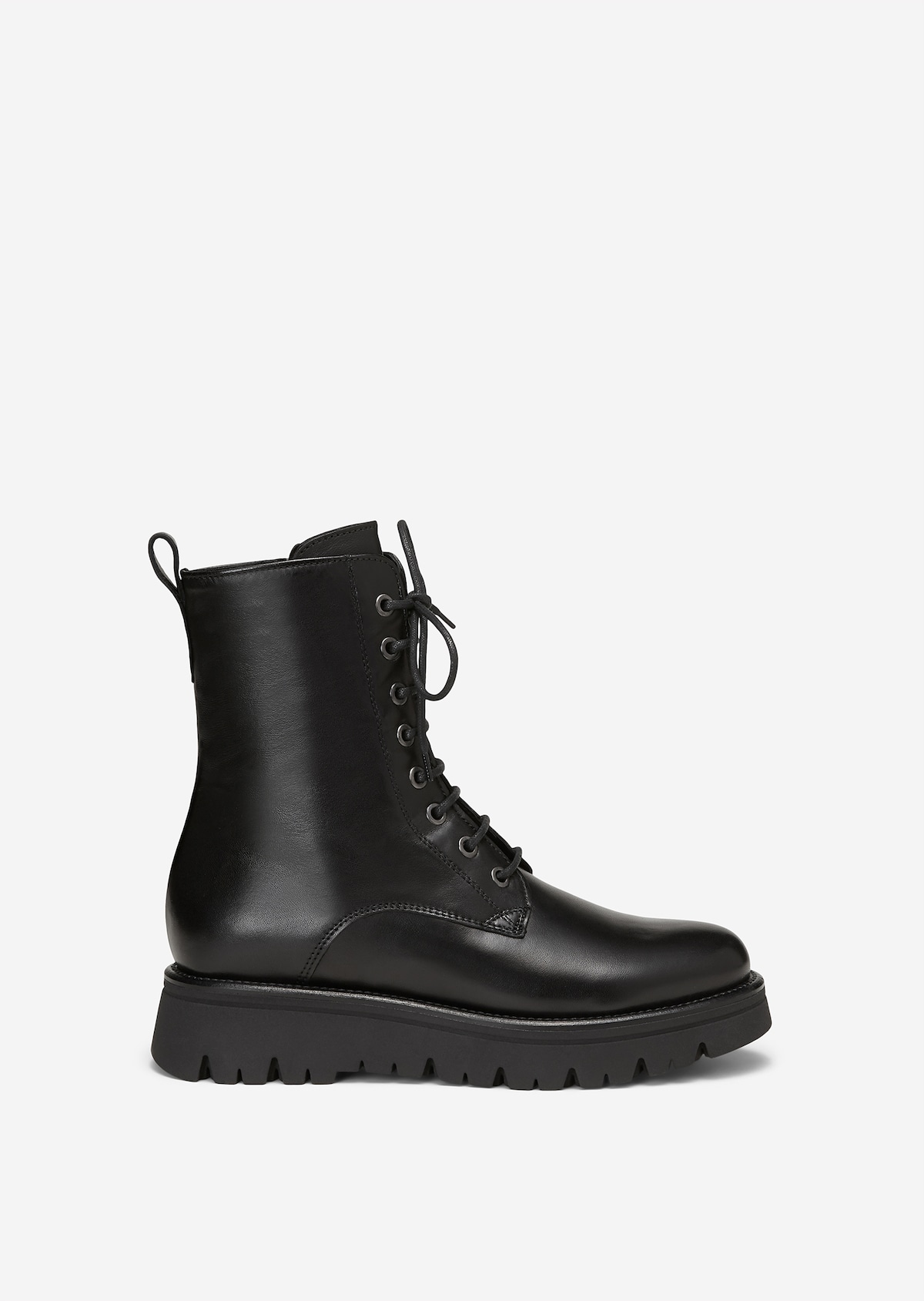 Lace up boots with lightweight cleated sole - black | Lace-up boots ...