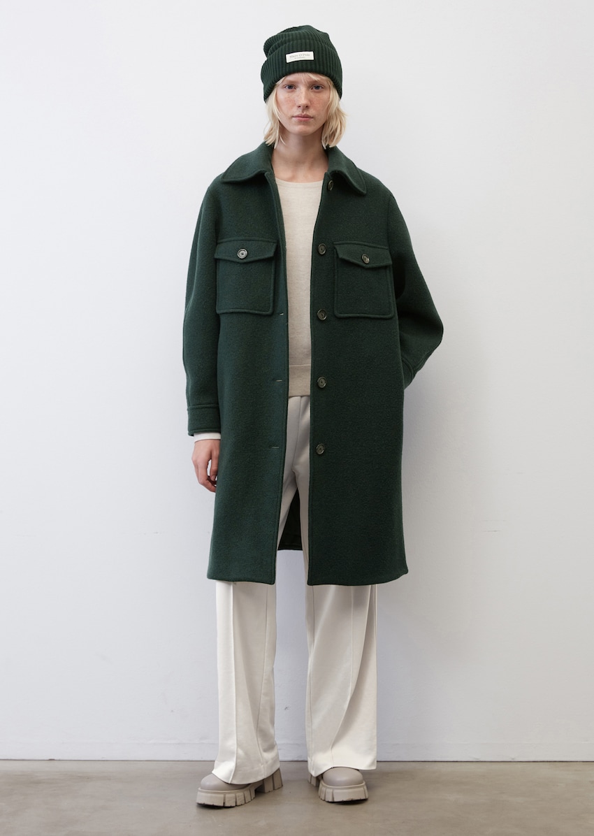 Elegant wool shacket made of MWOOL® by MANTECO® - green | Light jackets ...