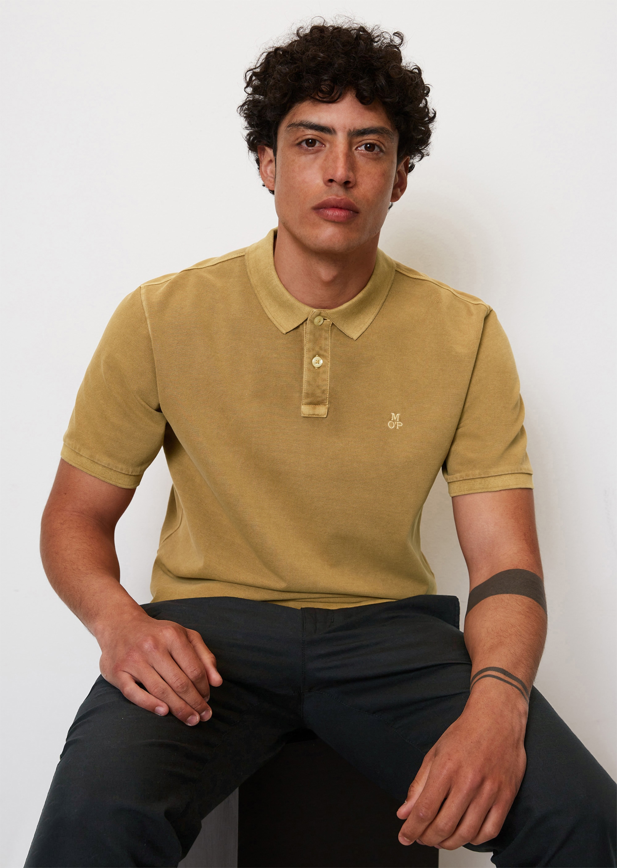 Short sleeve piqué yellow | Polos fit O\'POLO MARC in regular a made organic - of polo | shirt cotton