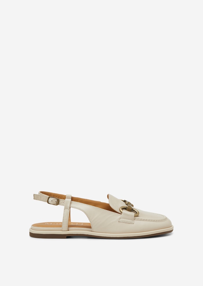 Sling loafer with snaffle buckle - beige | Loafers | MARC O’POLO