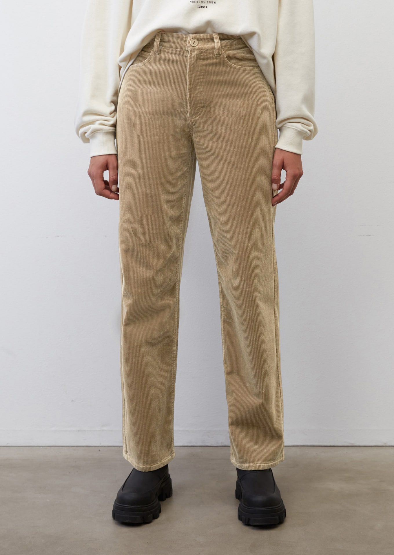TOMMA wide leg corduroy trousers in stretchy blended organic cotton ...