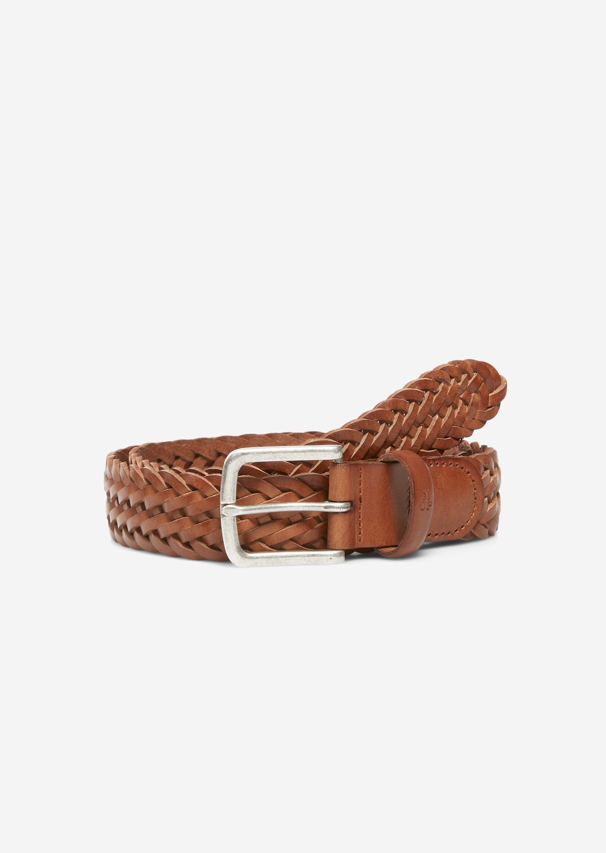 Braided belt made of fine cowhide leather - brown | Belts | MARC O'POLO