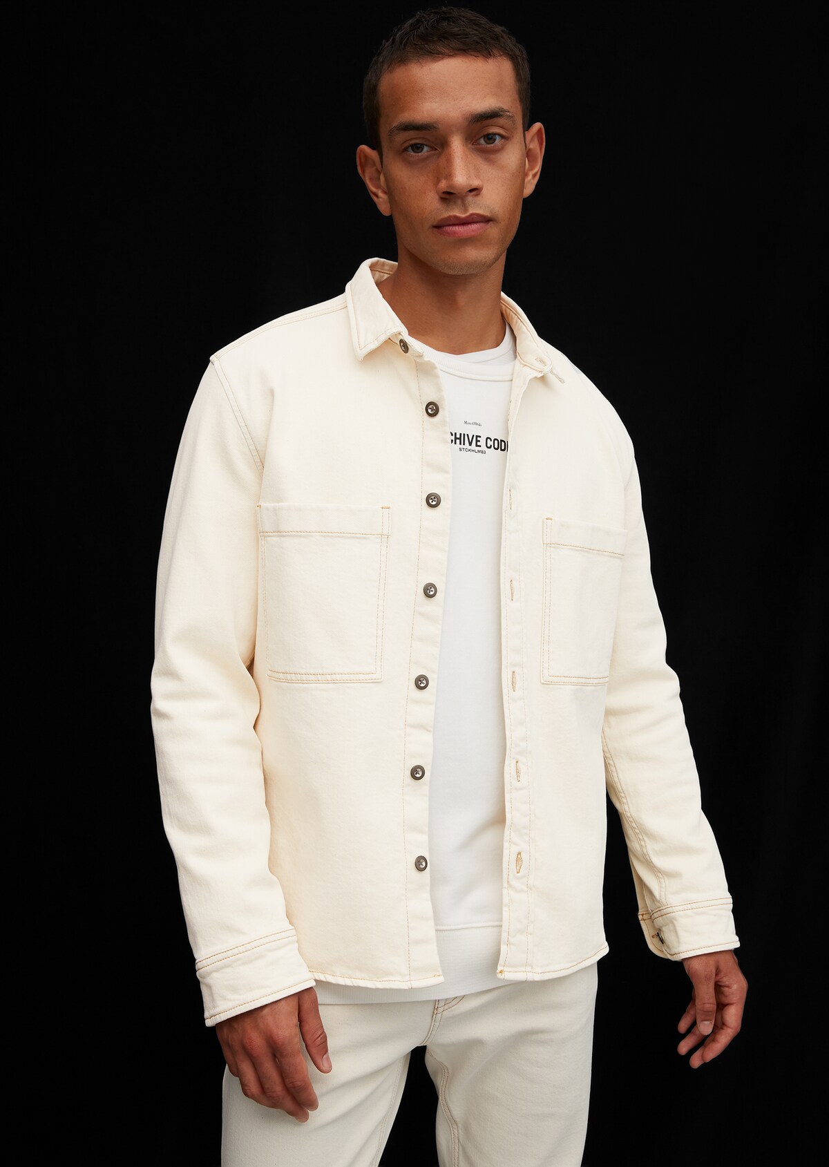 Overshirt made of organic cotton - white | Plain shirts | MARC O'POLO