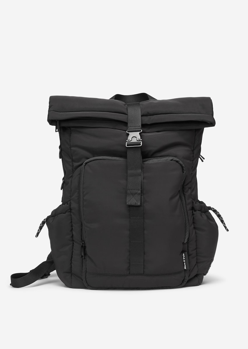 Padded, lightweight rucksack made from recycled polyester - black ...