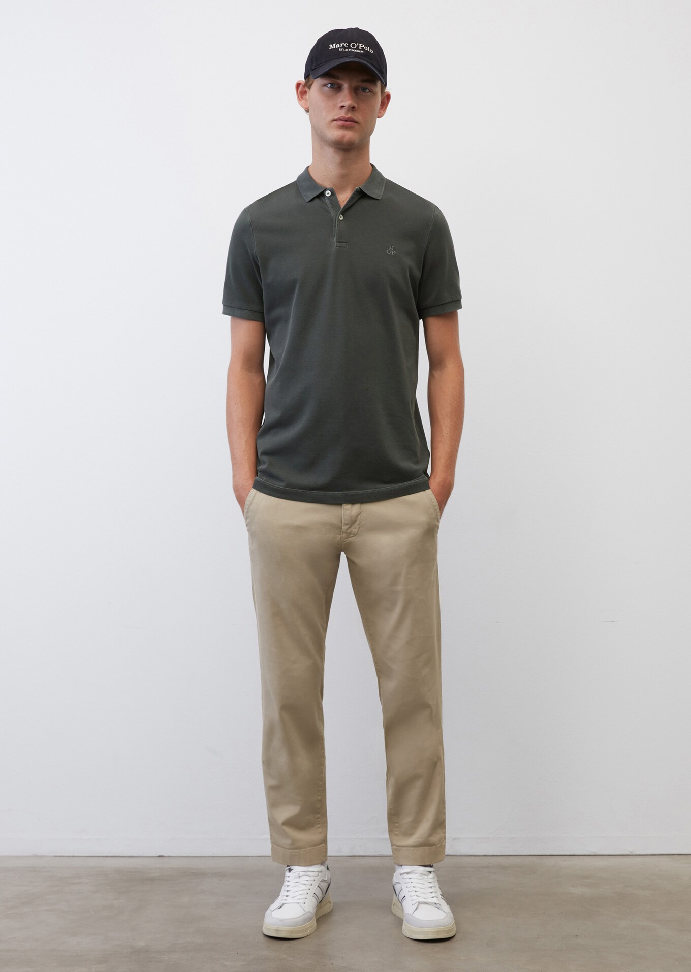 Short Sleeve Polo Shirt In Piqué Fabric Made Of Organic Stretch Cotton
