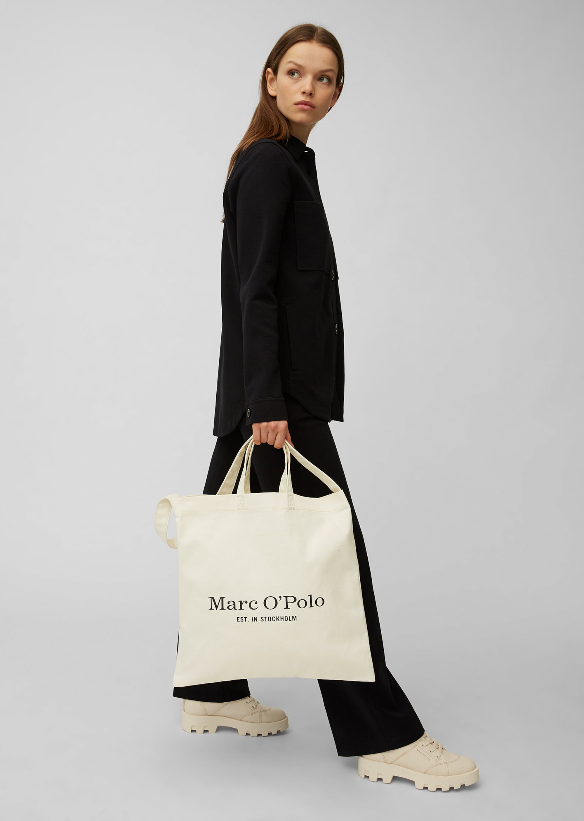 Shopper van robuust organic cotton wit Accessoires MARC O POLO