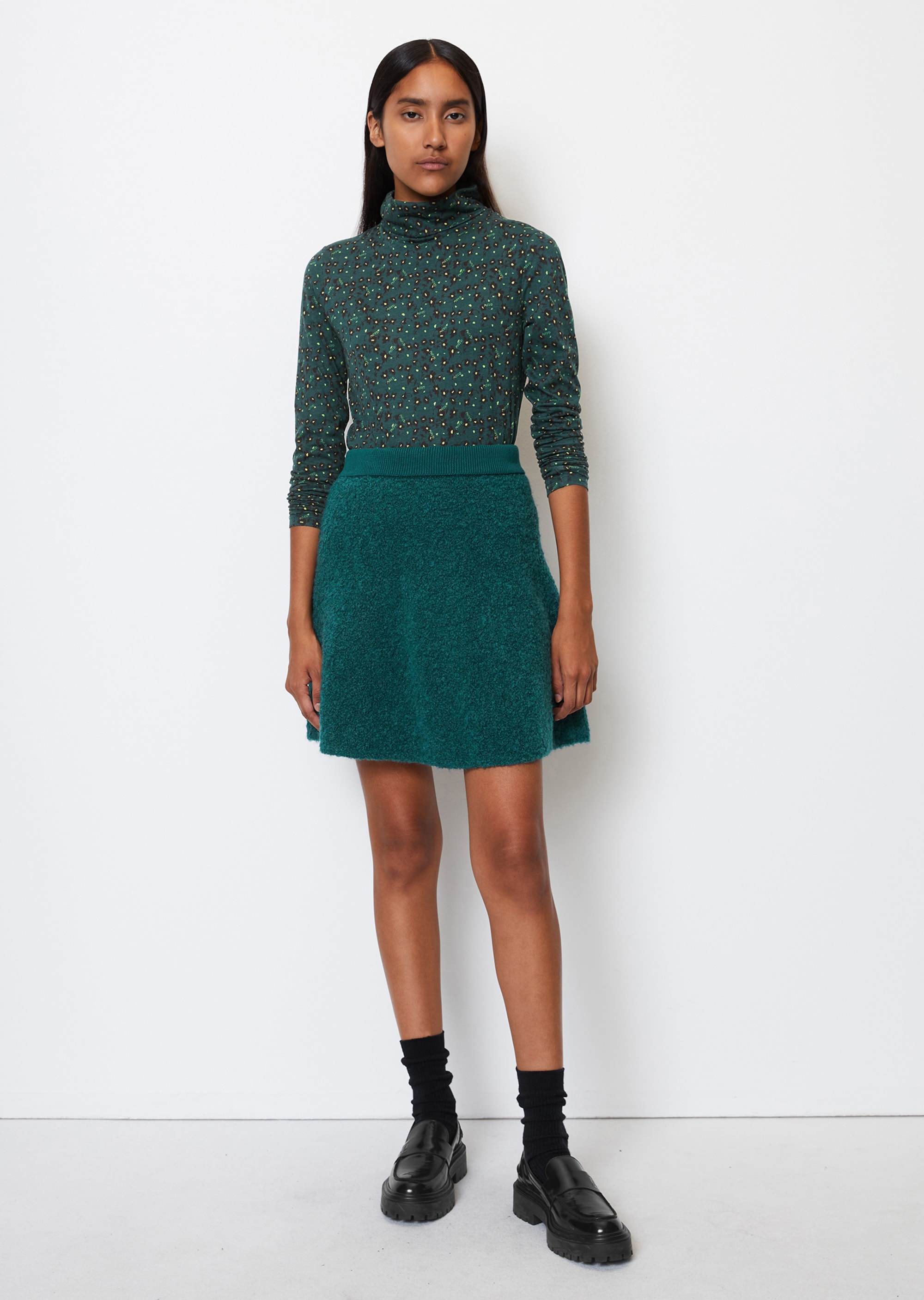 Skirts O\'POLO green bouclé knit - Flared | yarn mini | from MARC skirt