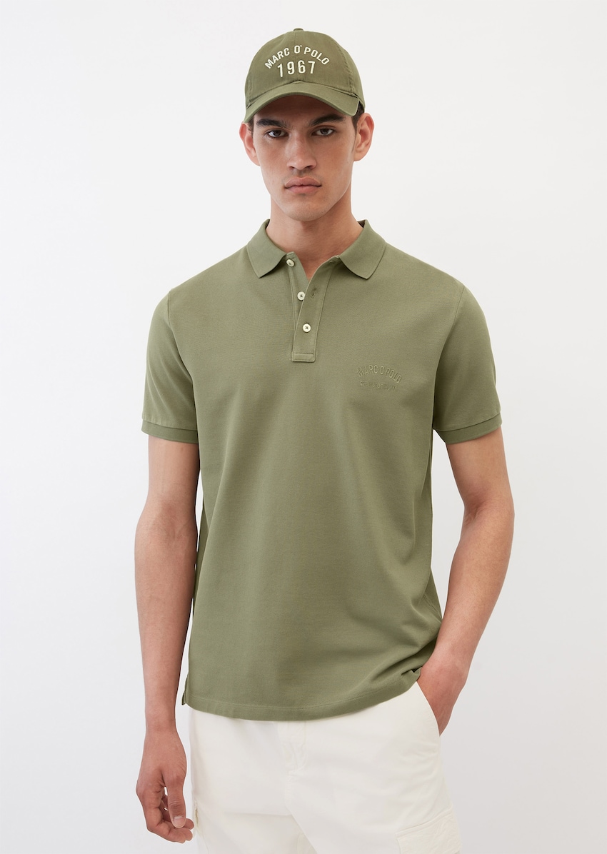 Short sleeve piqué polo shirt a regular made of organic cotton - green | Polos | MARC O'POLO
