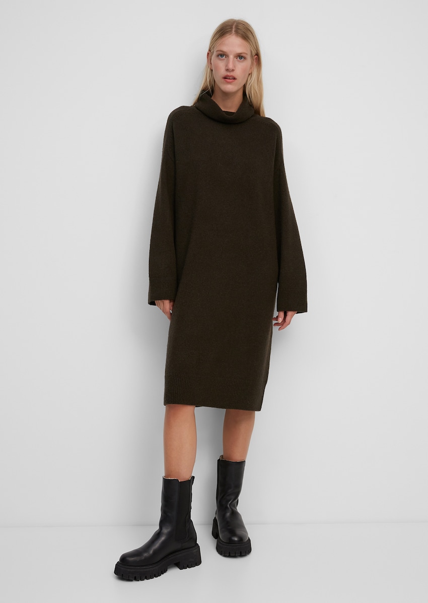 Mier nabootsen Verslaafd Knitted dress made of soft blended new wool - brown | Knitted dresses | MARC  O'POLO