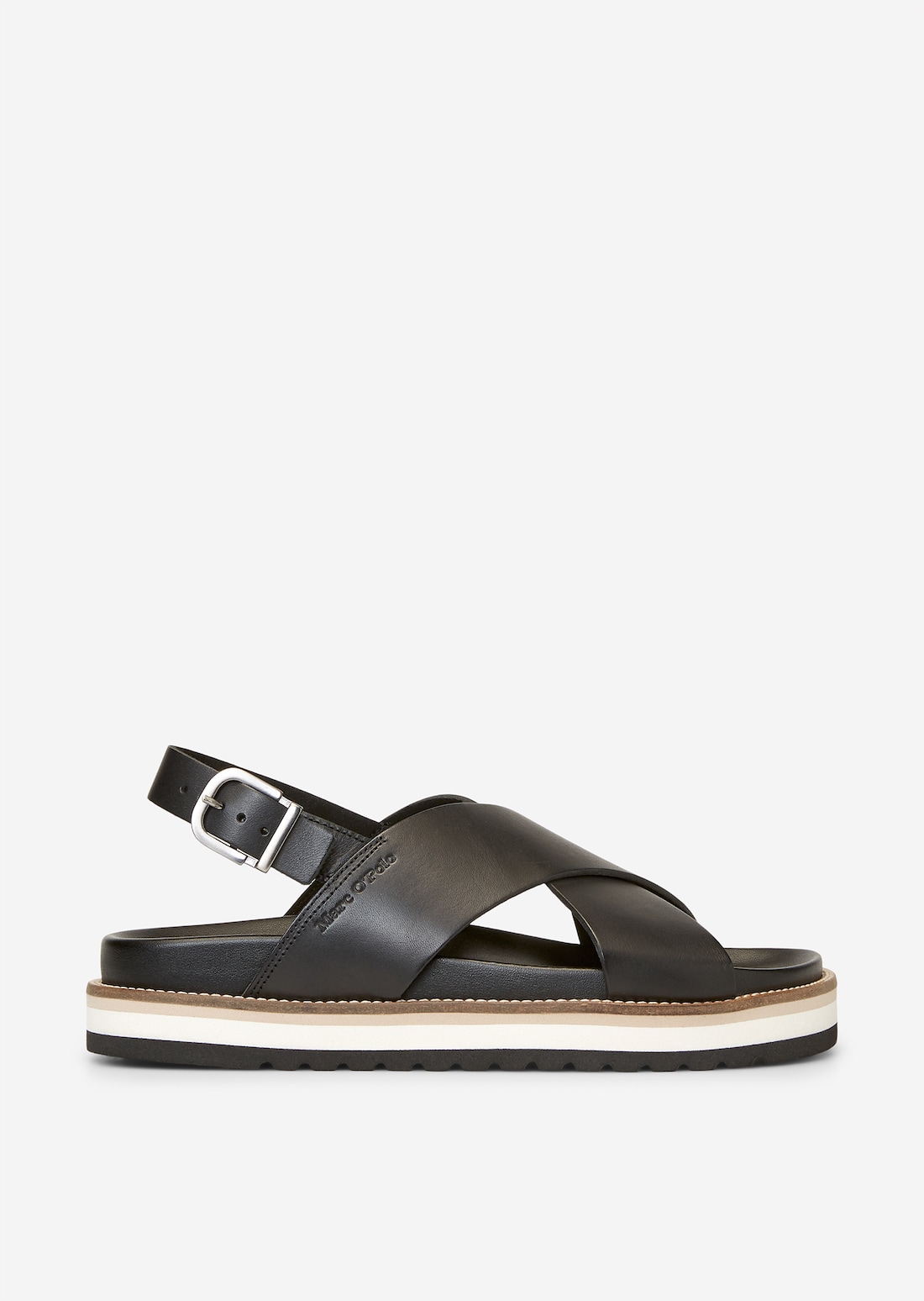 Sandal made from high-quality cowhide - black | Sandals | MARC O’POLO