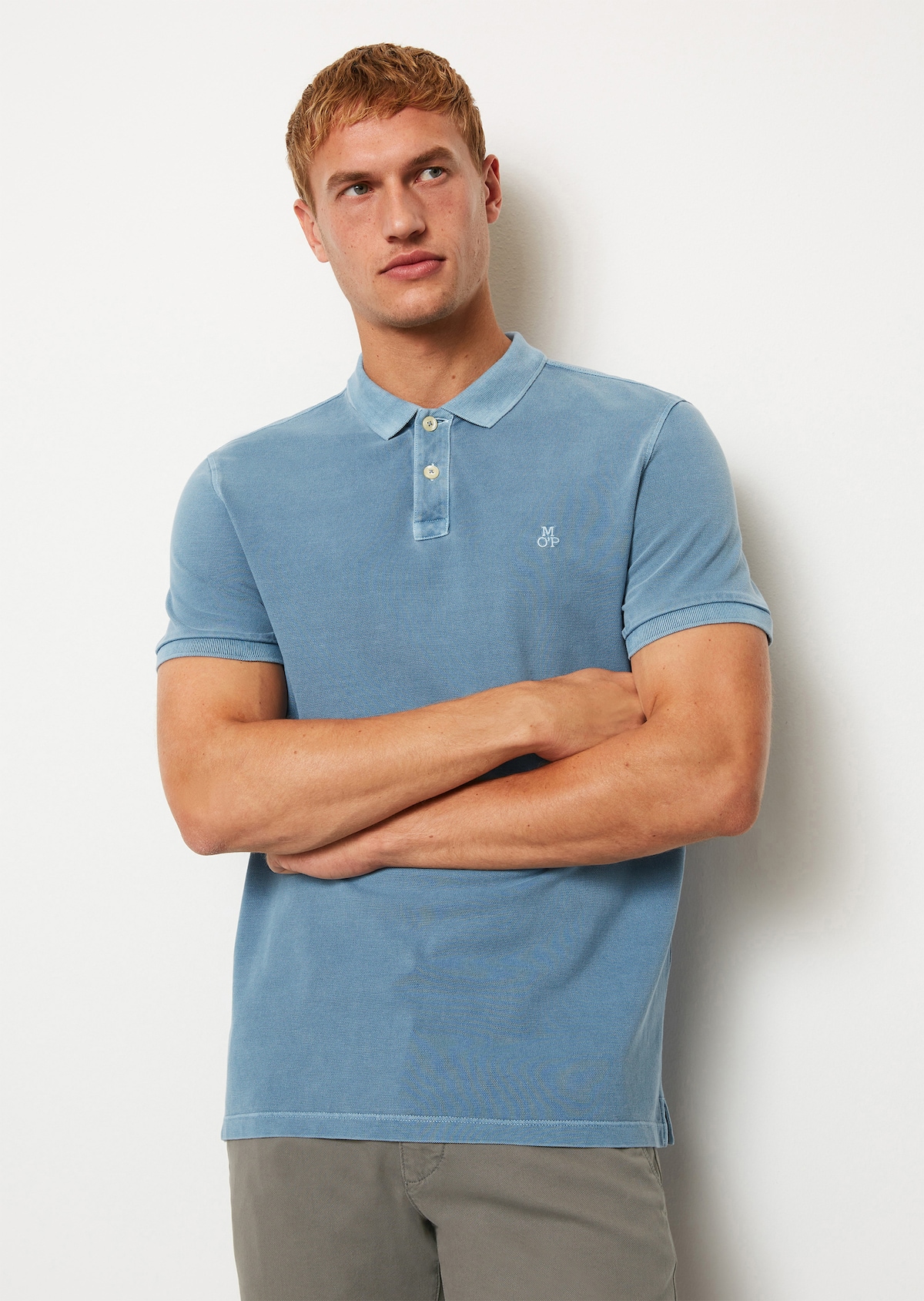 shirt Polos from cotton - | a sleeve made in Short O\'POLO | blue piqué MARC regular organic fit polo