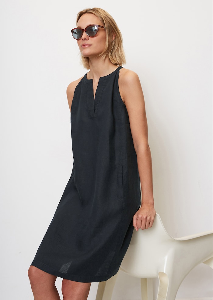 Light and breezy linen dress In a loose-fitting A-line design - blue ...