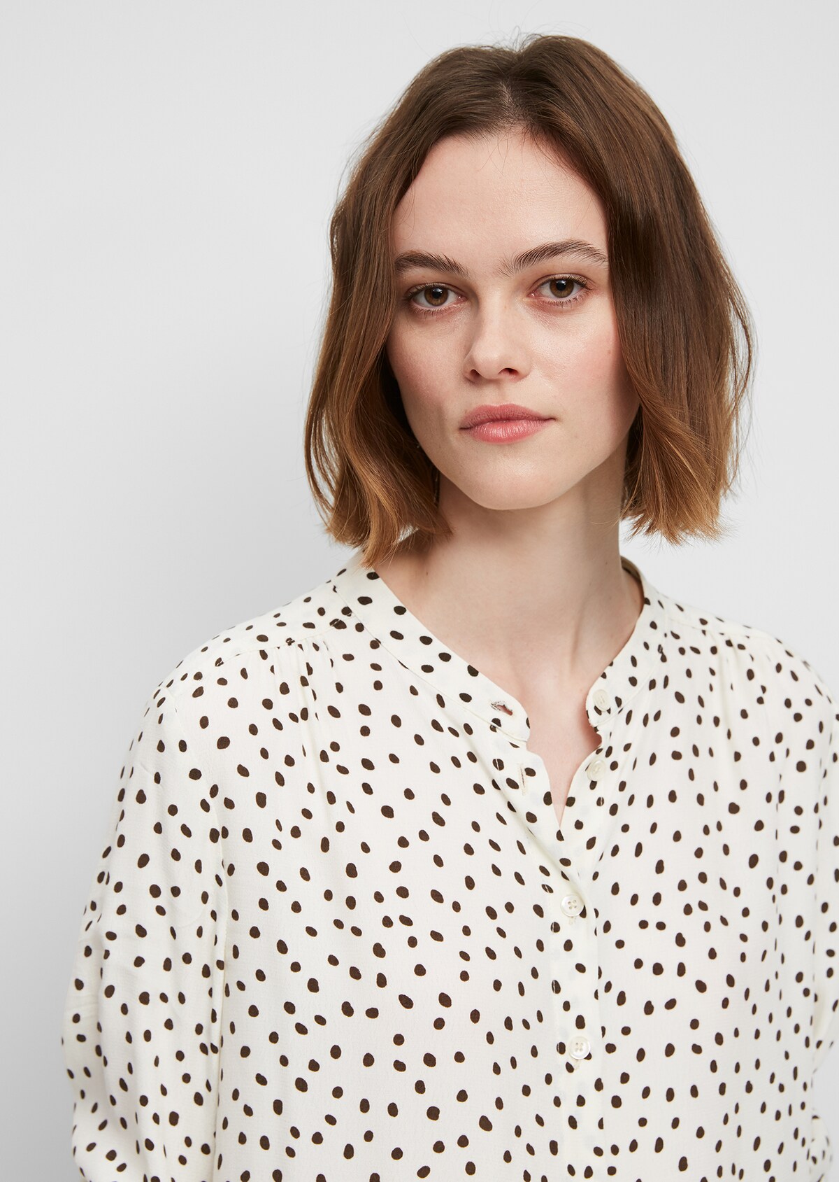 Printed blouse from LENZING™ ECOVERO™ - white | Long-sleeve blouses ...