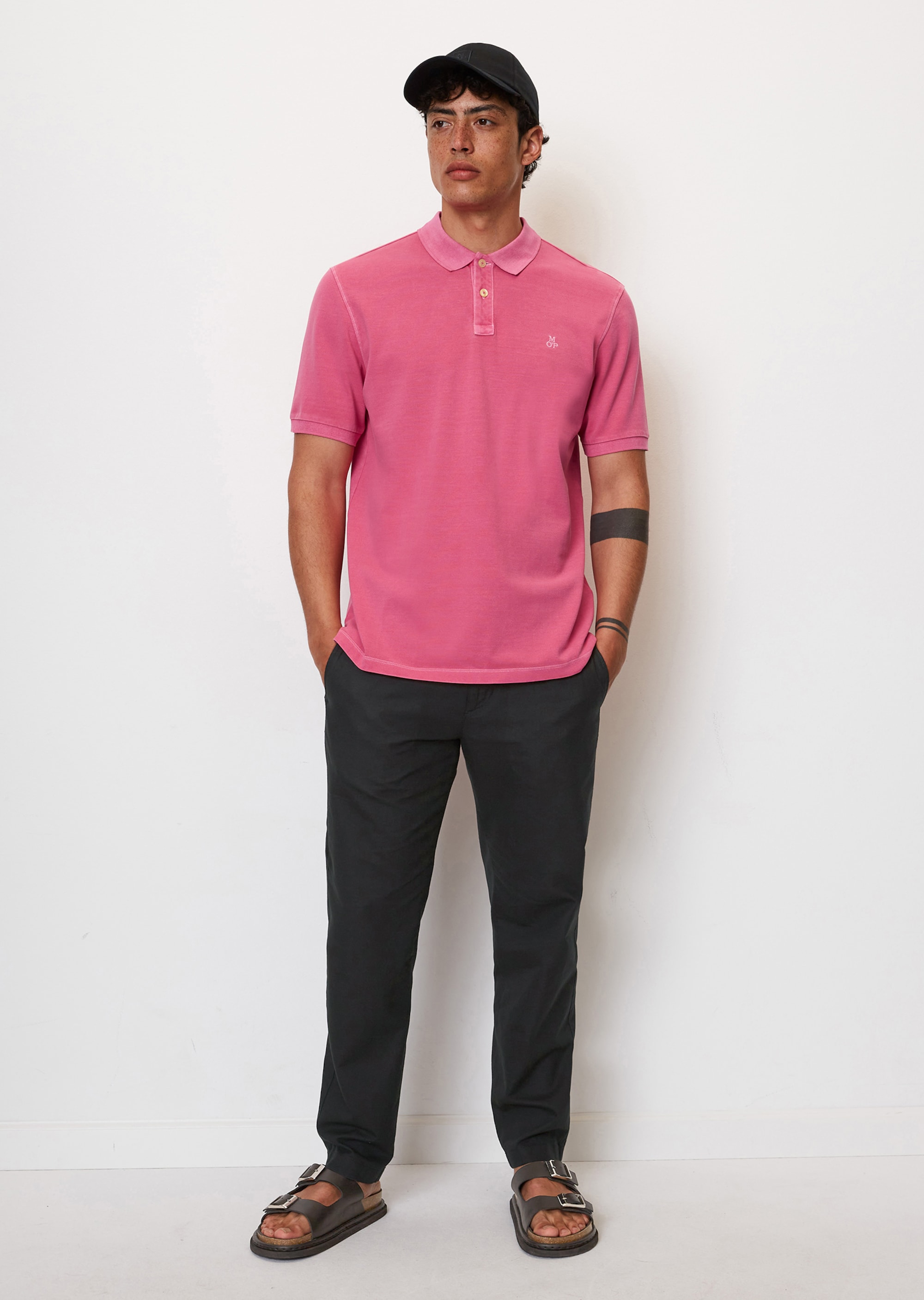 Short sleeve piqué polo shirt in a regular fit made from organic cotton -  rose | Polos | MARC O\'POLO