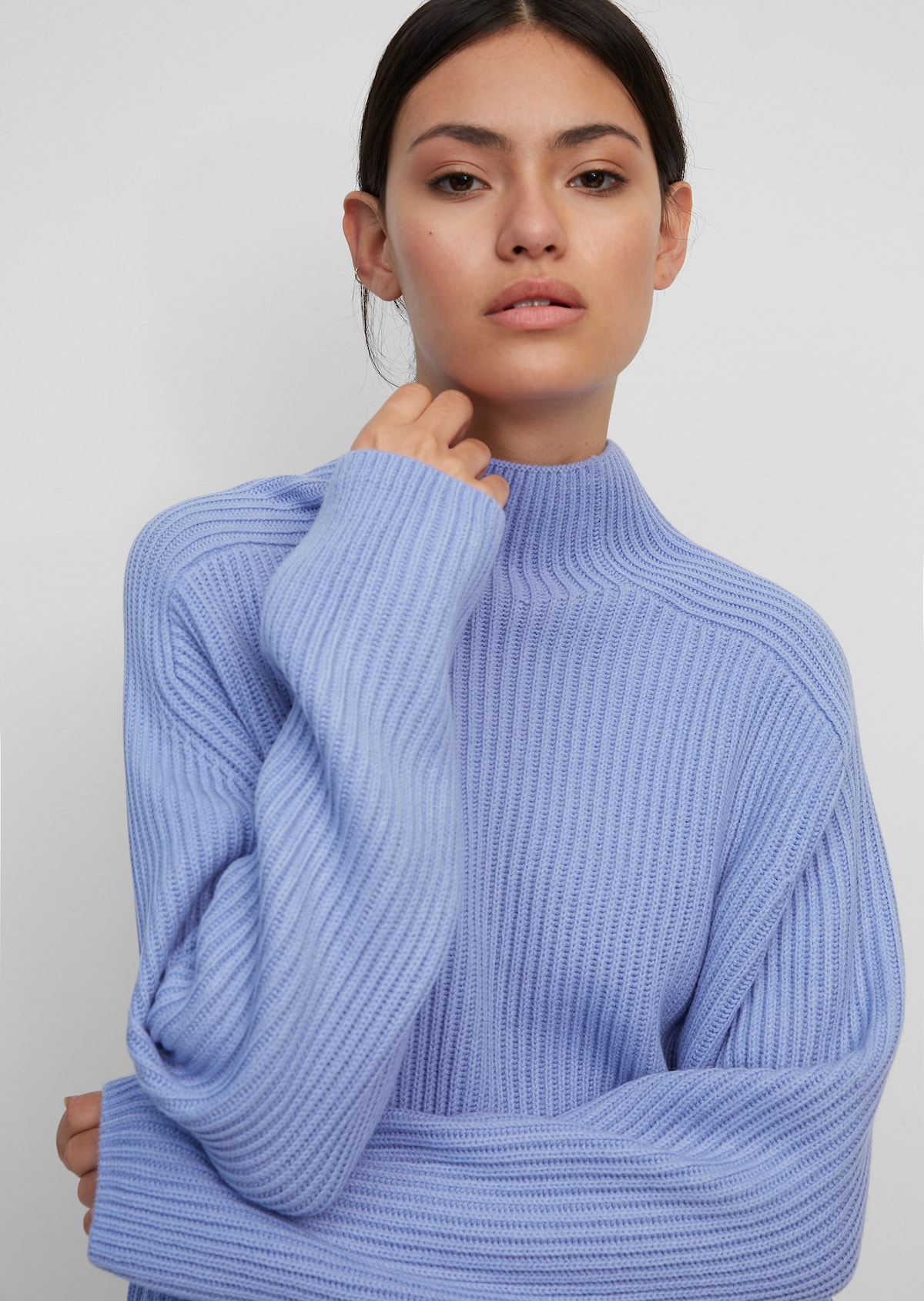 Gør det godt strejke blyant Turtleneck knitted jumper made of soft blended wool - blue | Crew neck  sweater | MARC O'POLO