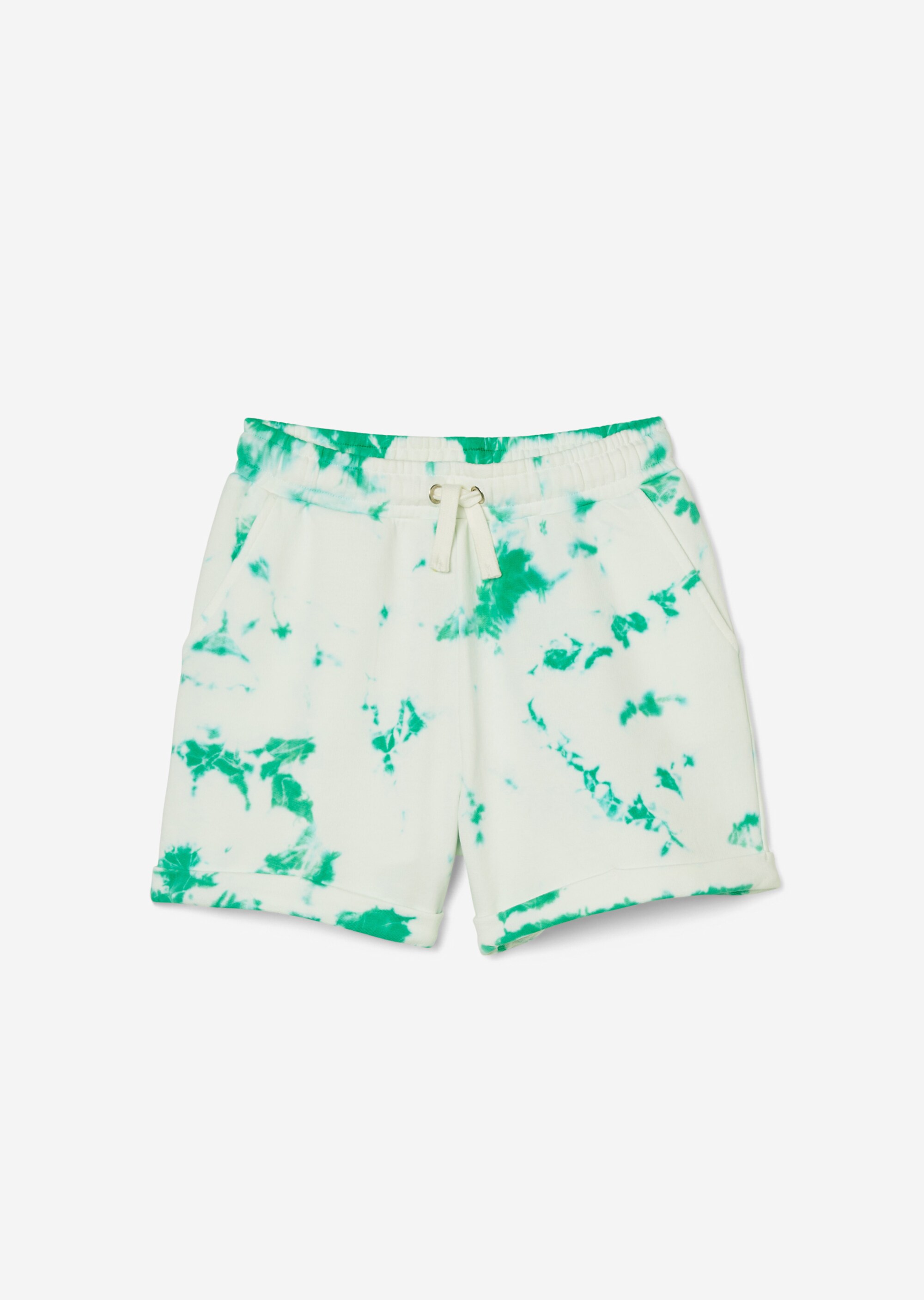 KIDS-GIRLS sweatshirt shorts With a cool batik design - green