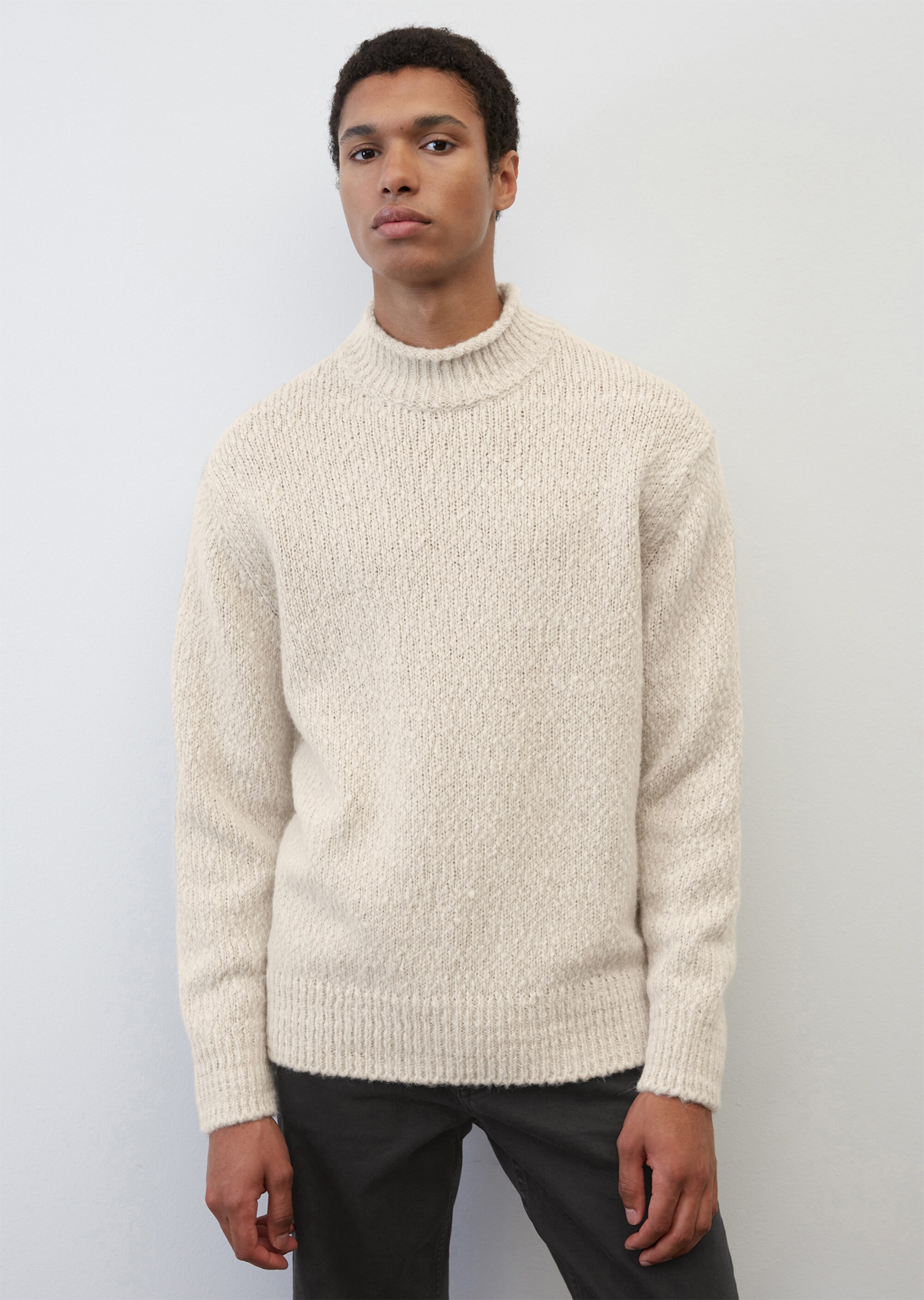 Marc O\u2019Polo Feinstrickpullover wit gestippeld casual uitstraling Mode Sweaters Marc O’Polo 