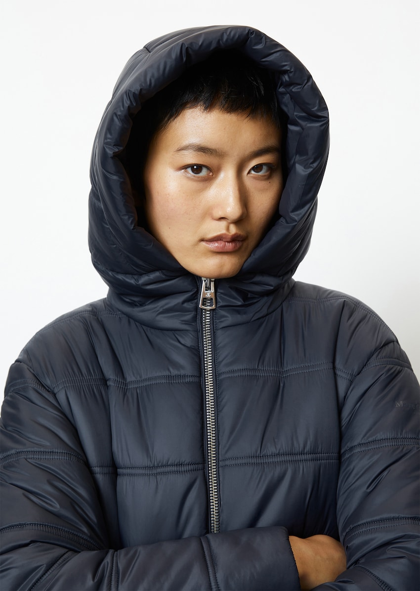 Lightweight hooded quilted coat With recycled materials - blue | Coats |  MARC O\'POLO