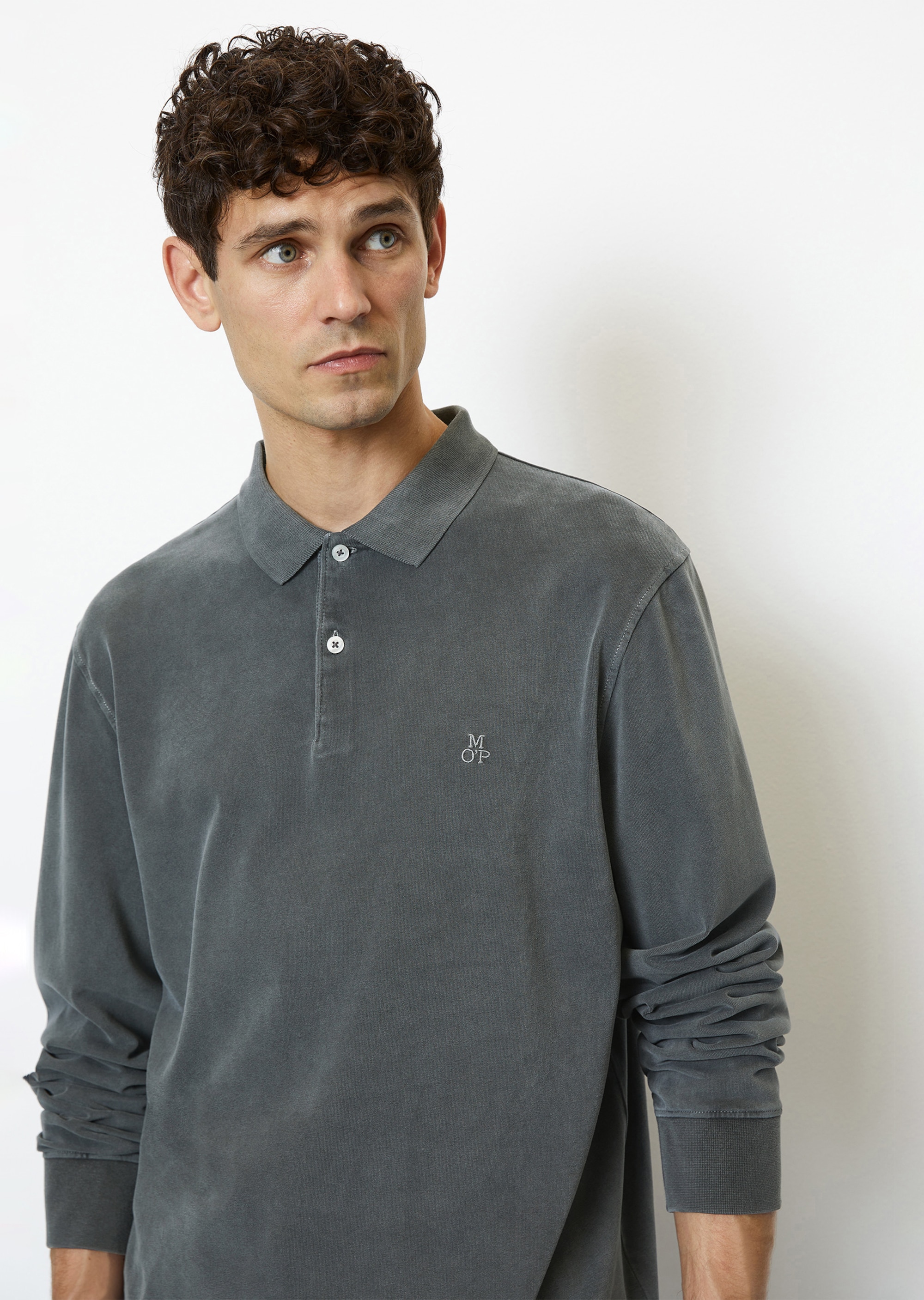 Langarm-Poloshirt Jersey regular in schwerer Soft-Touch-Jersey-Qualität -  grau | Langarmpolos | MARC O\'POLO