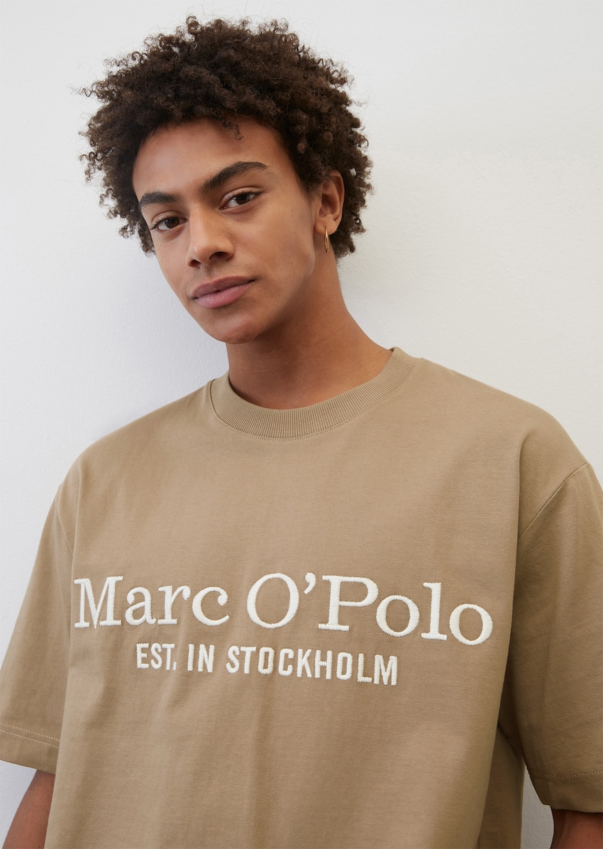 Heavy jersey T-shirt, relaxed fit of high-quality organic cotton - brown | Short | MARC O'POLO