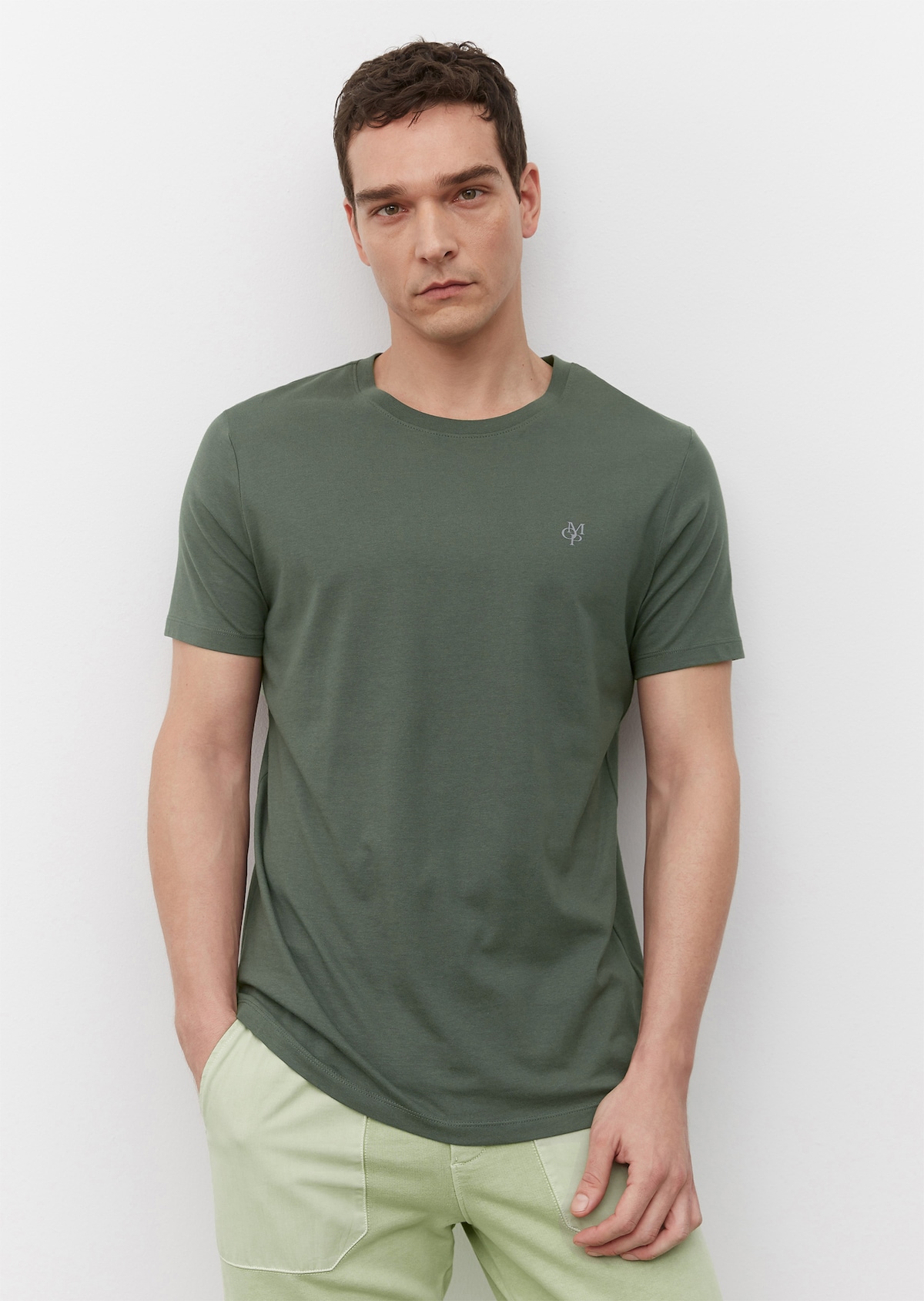 Bekleidung O\'POLO grün Rundhals-T-Shirt MARC reinem | aus regular | Organic Cotton -
