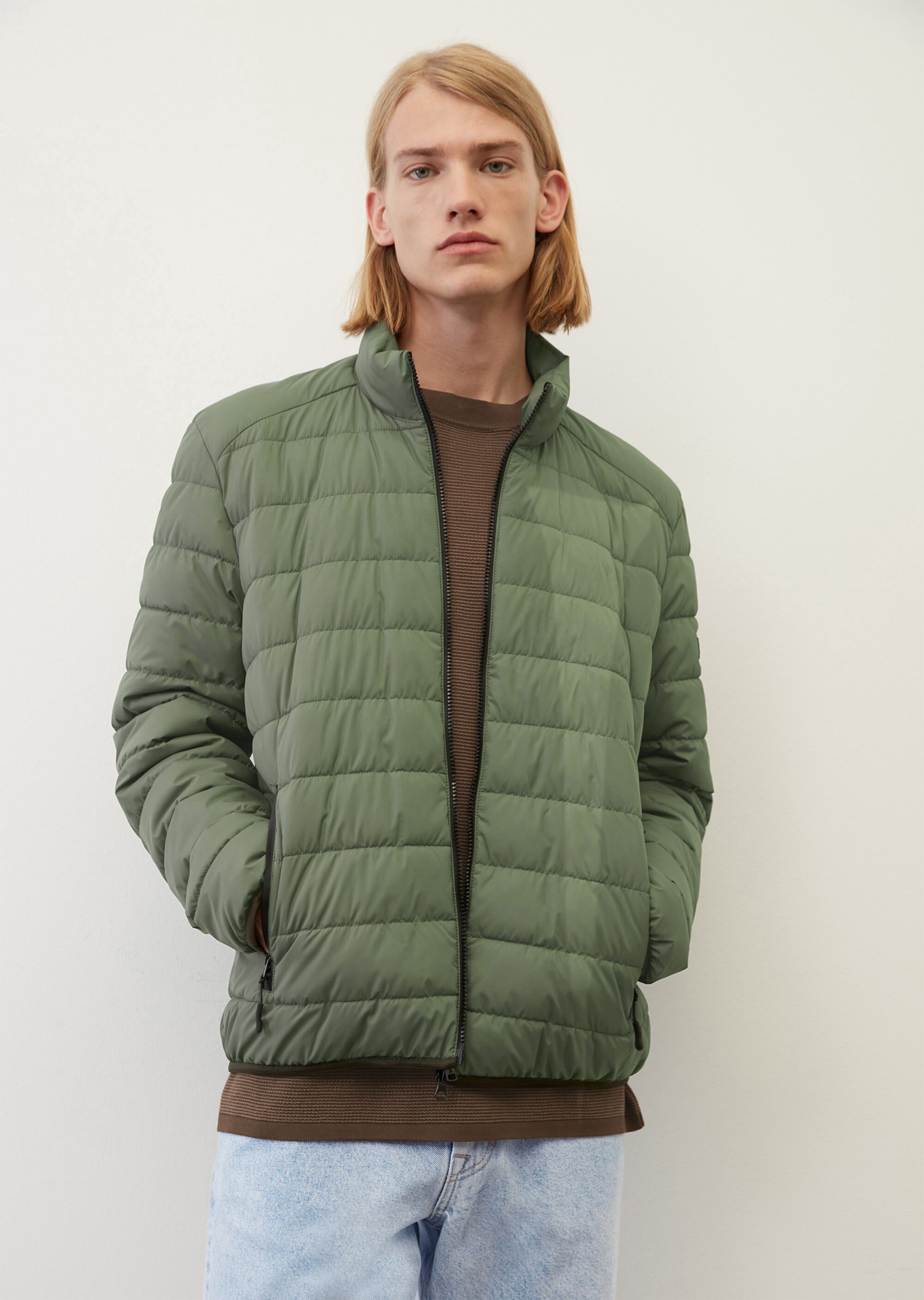 Quilted jacket made of recycled fabric - green | Jackets | MARC O’POLO
