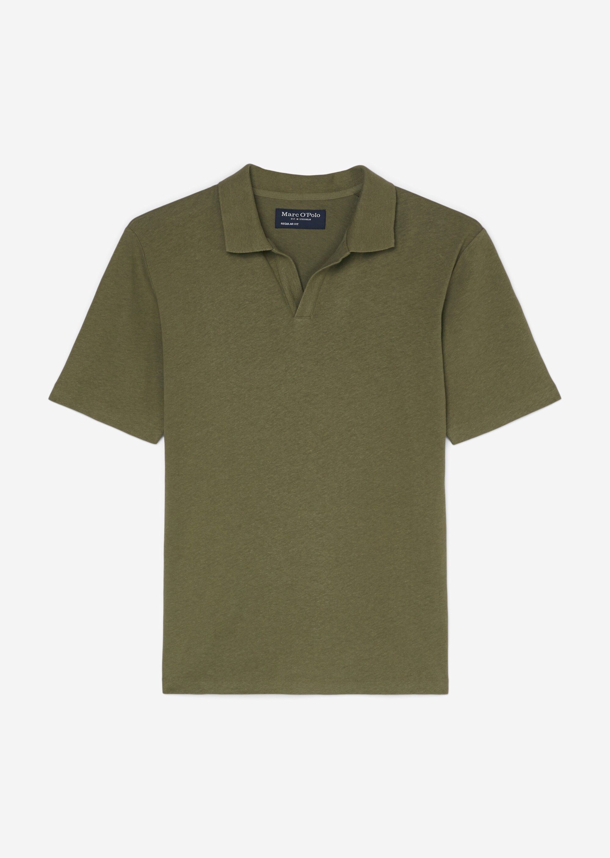 Regular knit polo shirt made of blended cotton/linen - beige 