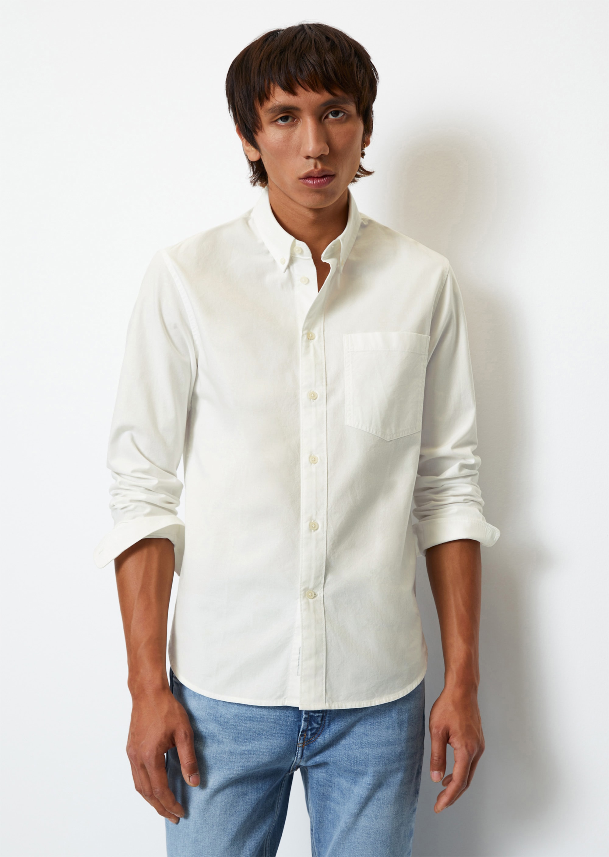 Chambray shirt regular with button down collar - MARC O'POLO
