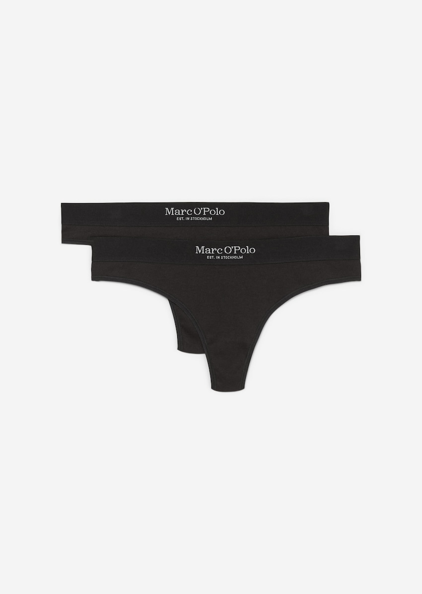 Fine rib thong Pack of two
