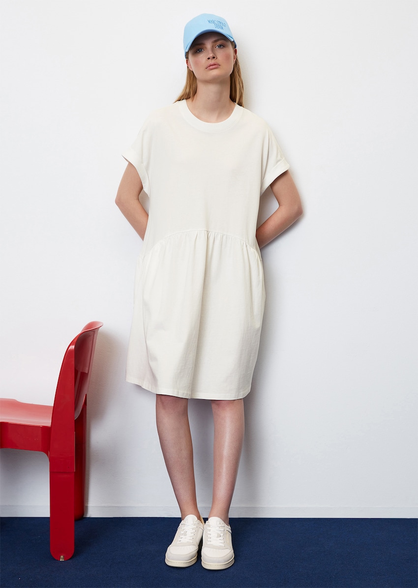 Oversized heavy jersey T-Shirt dress made of cotton white | Dresses | MARC O'POLO