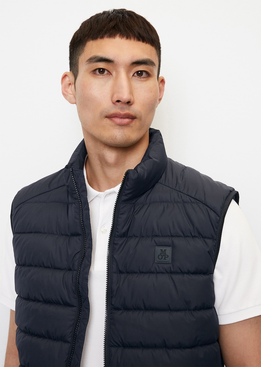 Quilted body of recycled fabric - blue | Vests | MARC O'POLO