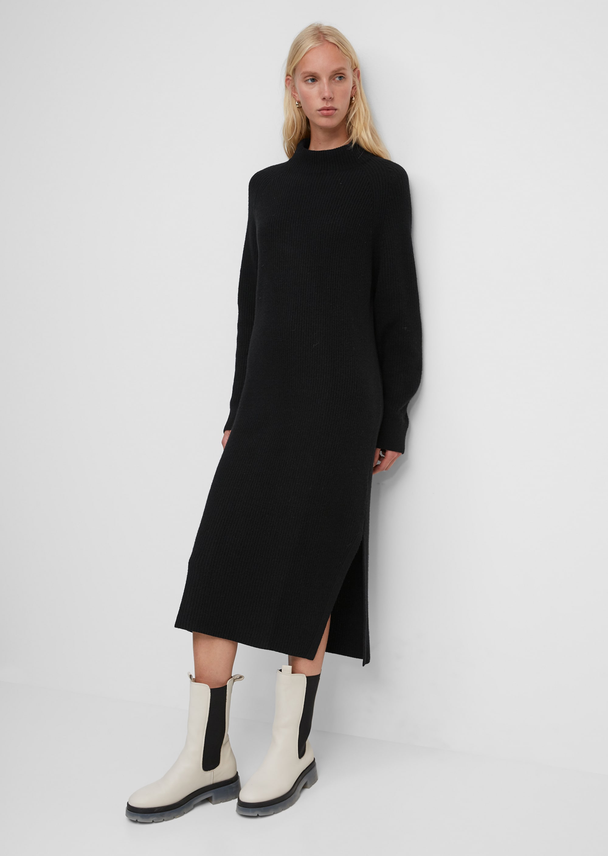 Knit dress With exclusive cashmere wool - black | Knitted dresses ...