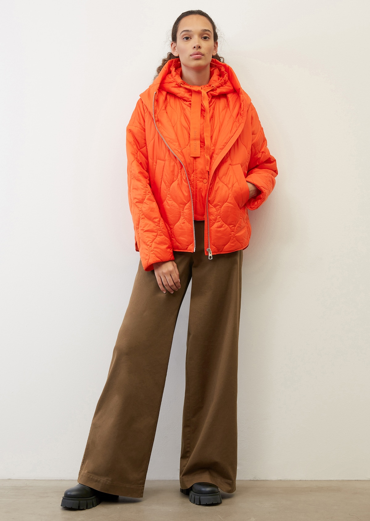 Vel Uitverkoop Ontwijken Gewatteerde jas in capestijl met capuchon relaxed van gerecyclede ripstop -  oranje | Tussenjassen | MARC O'POLO